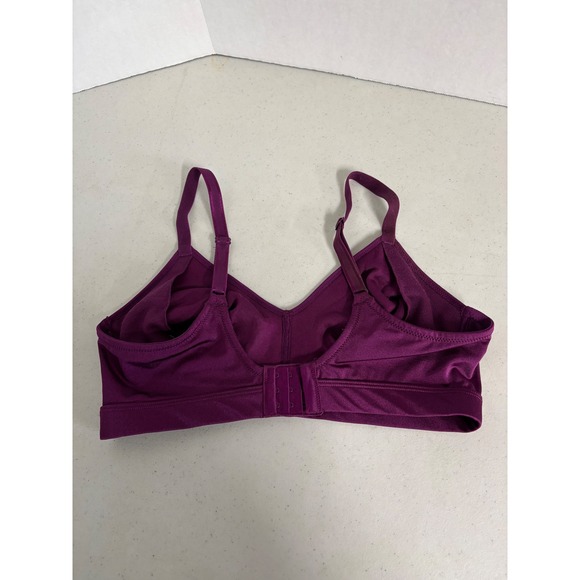 Breezies Women Plum Purple Wireless Unlined Mesh Inset Bra 38C UltimAir Sling - Picture 2 of 3